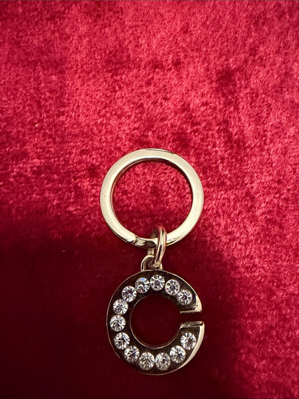 Coach vintage Crystal-Embellished Keyring - gold tone like new